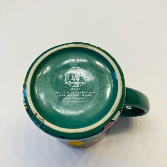 TIGGER TTFN Disney Coffee Mug Winnie the Pooh Green Embossed 3D Cup Glitter 12oz - Picture 4 of 5